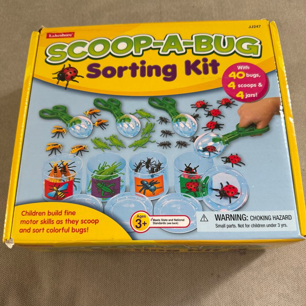 Lakeshore Scoop-A-Bug Sorting Kit Complete 40 Bugs Fine Motor Toy Ages 3+